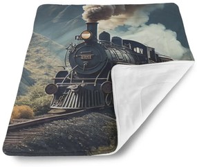 Sablio Deka pre bábätko Parná lokomotíva v horách - 90x120 cm