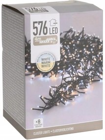 Bestent Vianočná svetelná reťaz 4m 576 LED teplá/ studená biela s časovačom