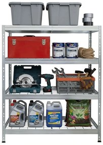 Bezskrutkový kovový regál RIVET so sieťovou drôtenou policou