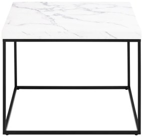 Biely konferenčný stolík s doskou v dekore mramoru 60x60 cm Barossa – Actona