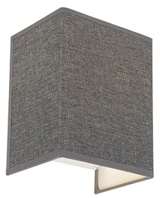 Moderná nástenná lampa juta sivá - Vete