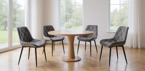 Zamatová jedálenská stolička TOR, tmavo sivá