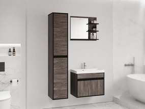 Kúpelňový nábytok Garmuzo, Farby: bodega / bodega + čierny grafit, Sifón: bez sifónu, Umývadlová batéria: Maro Blo 020M