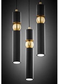 Jupiter 2013 - Luster na lanku ALAS 3xGU10/10W/230V čierna/zlatá