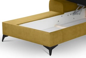 Rohová sedacia súprava Scala, kurkumovo žltá látka, ľavý roh