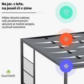 Blumfeldt Shade Cove GreenWall, pergola, 3 x 3 m, bočné steny, práškovo lakovaná farba, odolná voči poveternostným vplyvom