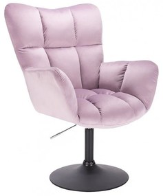 LuxuryForm DESIGN Otočné kreslo AURORA VELUR na čiernom tanieri - levanduľa