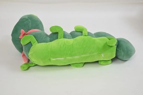 Plyšová HÚSENICA s detskou dekou vo vnútri, zelená