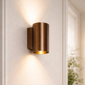 Moderná nástenná lampa tmavo bronzová okrúhla 2-svetlá - Sandy