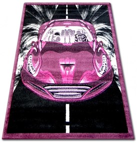 Detský kusový koberec Auto fialový 160x220cm