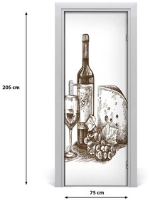 Fototapeta na dvere samolepiace víno a jednohubky 75x205 cm