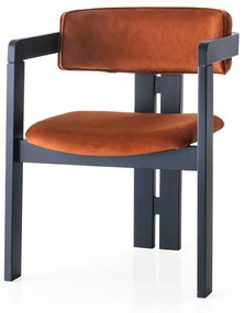 Jedálenská stolička CO Velvet z masívu škoricová/čierna