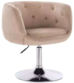 LuxuryForm DESIGN Kreslo MONTANA VELUR na striebornom tanieri - latte