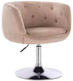 LuxuryForm DESIGN Kreslo MONTANA VELUR na striebornom tanieri - latte