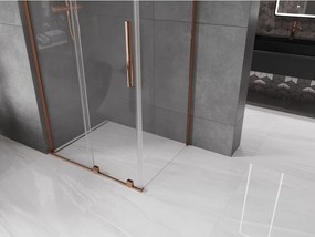 Mexen Velar L, sprchový kút s posuvnými dverami 100 x 80 cm, 8mm číre sklo, ružové zlato, 871-100-080-03-60