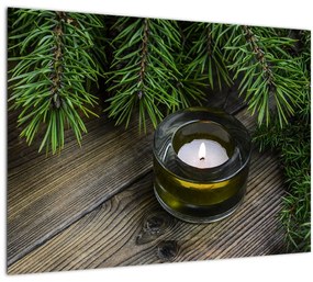 Obraz - vianočná sviečka (70x50 cm)