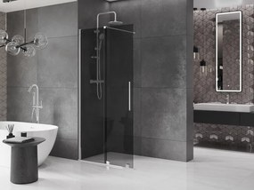 Mexen Velar, sprchová zástena s posuvnými dverami Walk-in 75 x 200 cm, 8mm šedé sklo, chrómová, 871-075-000-43-01