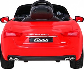 Ramiz Elektrické autíčko Maserati Ghibli na akumulátor červené + diaľkové ovládanie + pomalý štart + EVA + MP3 USB + LED