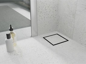 Mexen Flat-Q M13 štvorcová podlahová vpust 20 x 20 cm, čierna - 1710020