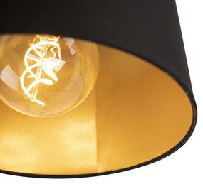 Stropná lampa s bavlneným tienidlom čierna so zlatom 25 cm - čierna Combi