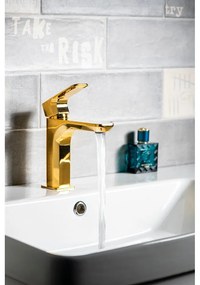 Stojančeková umývadlová batéria v zlatej farbe Spy – Sapho