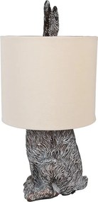 Šedá stolní lampa králík s béžovým stínidlem Rabbi - Ø 20*43 cm