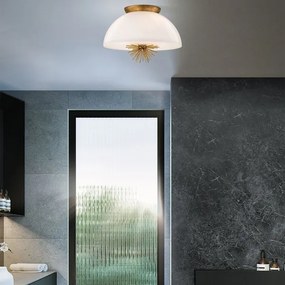 Quoizel STARING-3P-DG-OPAL-Luster na tyči STARING 3xE14/40W/230V pr.45,7cm zlatá