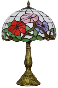Tiffany stolná lampa Flowers 111 - Huizhou Oufu Lighting v.48xš.30, sklo/kov,40W