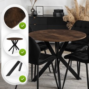 Stôl ERION 80 cm Dub Rustikál / čierny