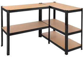 Regál CONOR 180x90x30 cm čierny