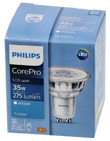 LED žiarovka Philips GU10 - 3,5 W - 275Lm 36 ° - neutrálna biela 4000K - CorePro Premium
