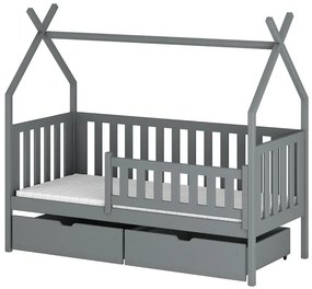 Posteľ Domček Simba 80x160 sivá