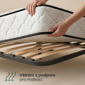 Dvoulůžková postel Trento 140x200 se zvedacím roštem bílá