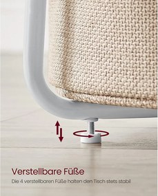 Okrúhly príručný stolík, malý stolík, biela a béžová farba