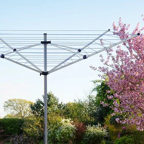 Erga Garden 5000, voľne stojaci 4-ramenný záhradný sušiak na bielizeň 200x200x195 cm, strieborná-červená, ERG-SEP-10SUSOGRGAR50
