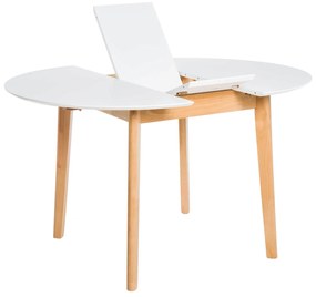 Rozkladací jedálenský stôl nalia ø 100 (130 x 100) cm biely MUZZA