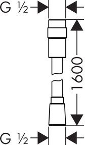 Hansgrohe Isiflex, sprchová hadica 1600 mm s reguláciou prietoku, chrómová, HAN-28248000