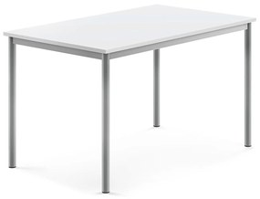 Stôl BORÅS, 1200x800x720 mm, laminát - biela, strieborná