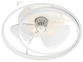 Stropný ventilátor biely 46,5 cm vrátane LED s diaľkovým ovládaním - Kees