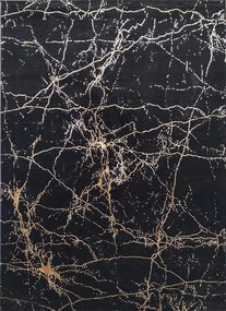 BE Koberec Elite 4355 BLACK GOLD – čierny obdĺžnikový Rozmer: 120x180 cm