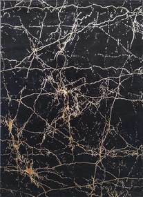 BE Koberec Elite 4355 BLACK GOLD – čierny obdĺžnikový Rozmer: 140x190 cm