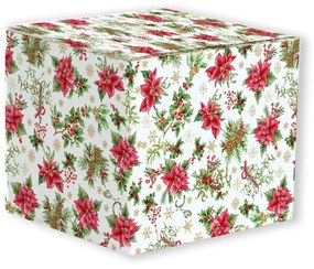 Červeno biely vianočný tanier plytký 25cm