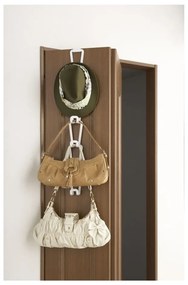 Biely vešiak na kabelky so zavesením na dvere a 6 háčikmi YAMAZAKI Kanazawa