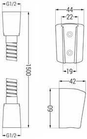 Mexen príslušenstvo - 1-bodový ručný sprchový set R-72, čierna, 785726052-70