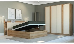 Šatníková skriňa v dekore duba v krémovo-prírodnej farbe 180x197,5x53 cm Dennis – Marckeric