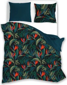 Saténové obliečky ELEGANT Exotic - tmavo zelené - 220x200 cm