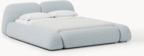 Buklé čalúnená posteľ s úložným priestorom Wolke
