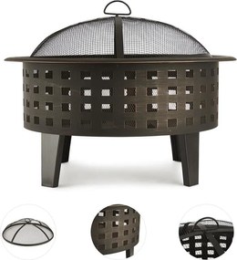 Blumfeldt Boston, ohnisko, misa na oheň, Ø 60 cm, oceľ, čiernené