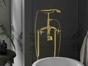 Mexen RETRO voľnostojaca vaňová batéria, zlatá, 75933-50