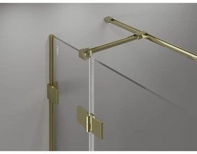 Mexen Lunar T, sklápací sprchový kút ľavý 135 x 70 cm, 8mm číre sklo, zlatý profil, 834T-135-070-50-00-L